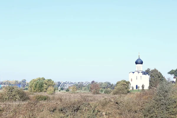 Templom Nyári Táj Ortodox Nyári Táj Hit Vallás Építészet Oroszország — Stock Fotó