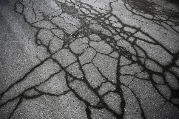 Asphalt Cracks Texture Abstract Background Cracks Asphalt Road — Stock Photo, Image