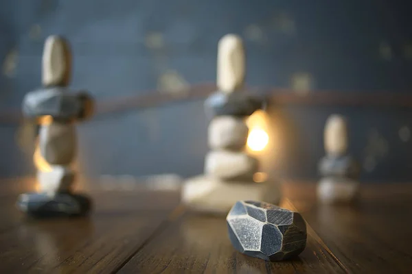 Wooden Cubes Polyhedral Toys Wooden Cubes Vintage Toys Hand Made — Stockfoto