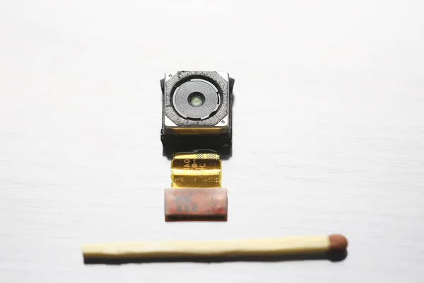 Mini Câmera Espiã Câmera Vídeo Pequena Mini Conceito Segurança — Fotografia de Stock