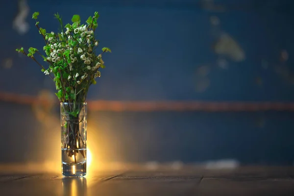 Frühlingsstrauß Zweige Knospen Blätter Kleine Frische Zweige Einem Strauß Mit — Stockfoto