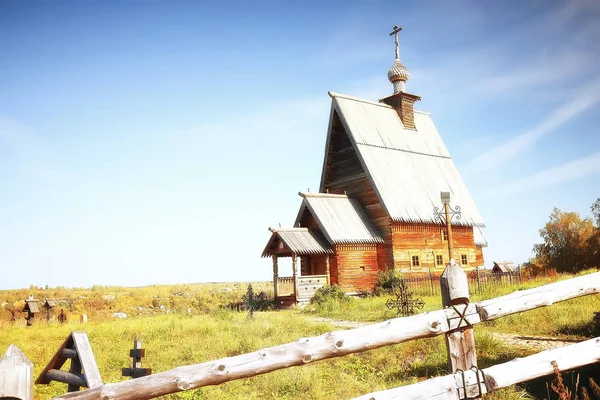 Kilise Yaz Manzara Ortodoks Yaz Manzara Rusya Inanç Din Mimarisi — Stok fotoğraf