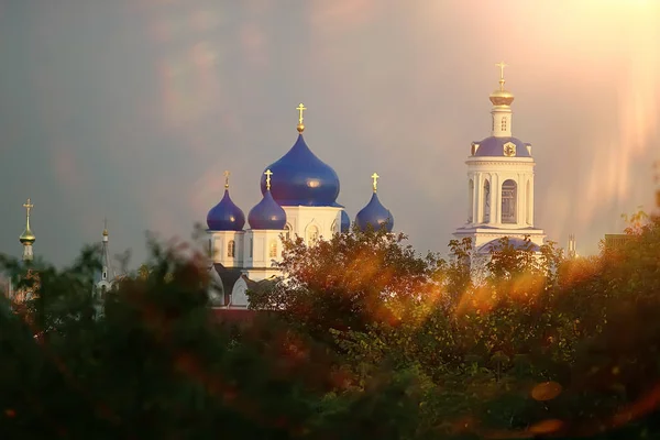 Kerk Zomer Landschap Orthodoxe Zomer Landschap Geloof Religie Architectuur Van — Stockfoto