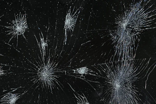 Sprucken Svart Glas Krossat Glas Abstrakt Textur Bakgrund — Stockfoto
