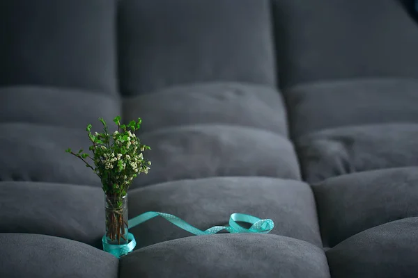 Lente Boeket Takken Bud Verlaat Kleine Verse Takken Een Boeket — Stockfoto