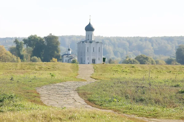 Kerk Zomer Landschap Orthodoxe Zomer Landschap Geloof Religie Architectuur Van — Stockfoto