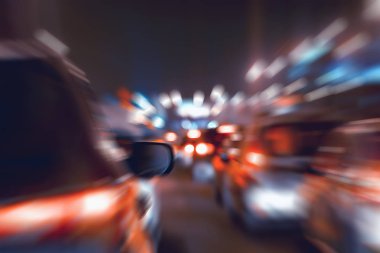 şehir yol zoom hareketi / soyut bulanık arka plan, kentsel ulaşım kavramı araba
