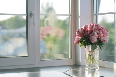 pembe şakayık buketi / konsept hediye, güzel çiçekler, evde şakayık, yaz buketi
