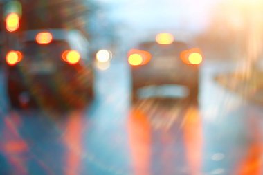 bulanık soyut şehir / bokeh araba ışıkları gece şehir arka plan, trafik sıkışıklığı, otoyol, gece hayatı