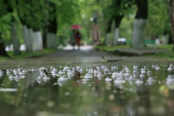 雨天滴 雨天コンセプト 抽象的な滴とウォータージェット 秋の雨 — ストック写真