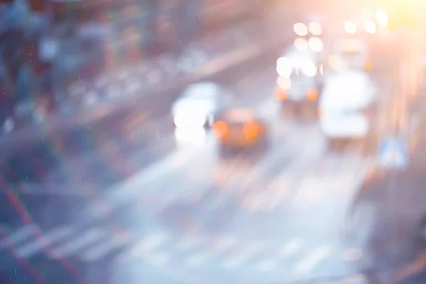 Ciudad Abstracta Borrosa Coche Bokeh Luces Fondo Ciudad Nocturna Atascos —  Fotos de Stock