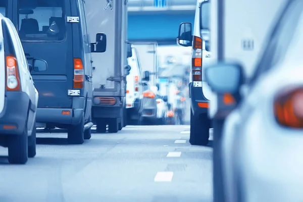 高速道路車 交通コンセプト 都市交通大都市ビュー風景上の市内の日の交通渋滞 — ストック写真