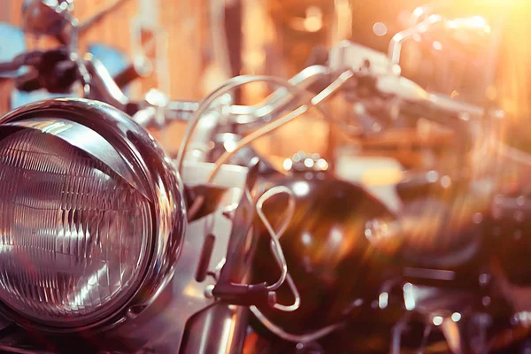 Λεπτομέρεια Προβολέας Μοτοσικλέτας Vintage Μοτοσικλέτα Vintage Φως Προβολέων Βάναυση Μεταφορά — Φωτογραφία Αρχείου