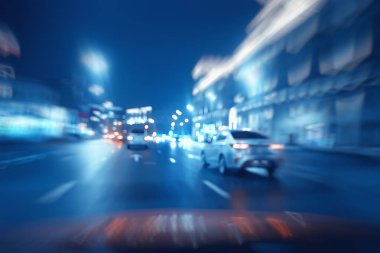 şehir yol zoom hareketi / soyut bulanık arka plan, kentsel ulaşım kavramı araba