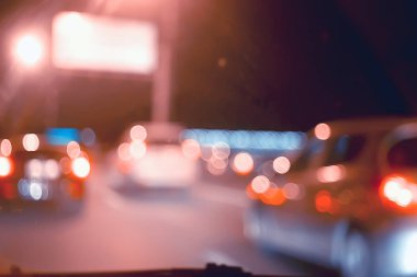 bulanık soyut şehir / bokeh araba ışıkları gece şehir arka plan, trafik sıkışıklığı, otoyol, gece hayatı