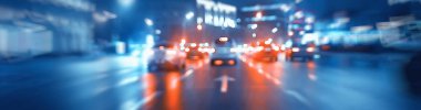karayolu gece / kentsel özel ulaşım kavramı, yolda araba trafik sıkışıklığı