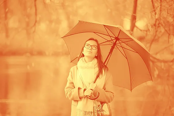 공원에서 우산을 가을보기 — 스톡 사진