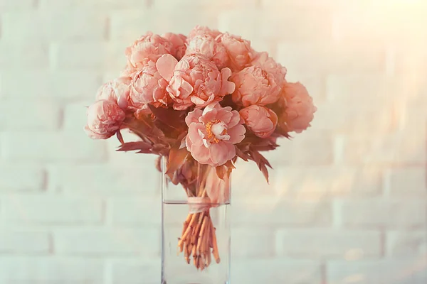 Csokor Rózsaszín Pünkösdi Rózsa Koncepció Ajándék Szép Virágok Pünkösdi Rózsa — Stock Fotó