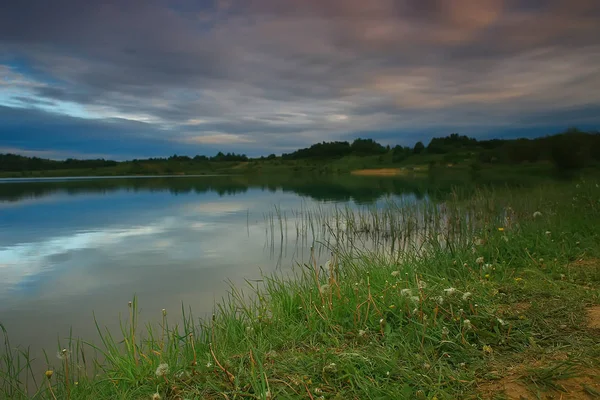 Automne Sombre Sur Lac Tristesse Stress Automne Paysage Saisonnier Nature — Photo