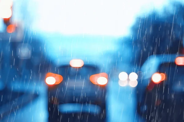 Regen Stau Abstrakter Hintergrund Regentropfen Der Stadt Auf Der Autobahn — Stockfoto