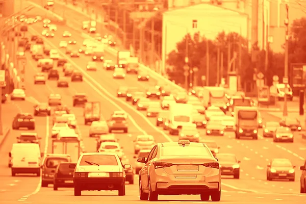 Dia Quente Verão Paisagem Rodoviária Engarrafamento Vista Urbana Abstrata Trânsito — Fotografia de Stock