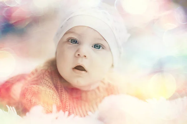 Småbarn Barn Ljus Studio Liten Pojke Spädbarn Vackra Friska Barn — Stockfoto