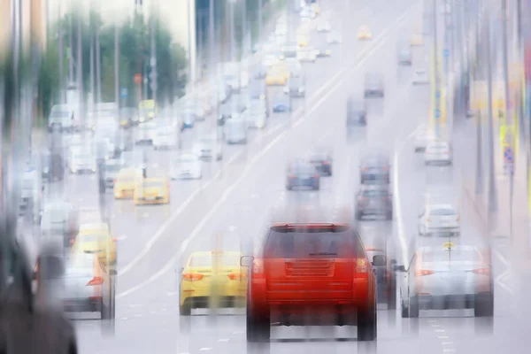 Dag Trafikera Trafikerar Stoppet Staden Motorvägen Bilar Transport Begreppet Staden — Stockfoto