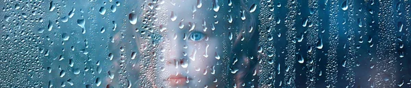 Retrato Una Niña Lluvia Retrato Otoño Niña Cae Impermeable Tiempo — Foto de Stock