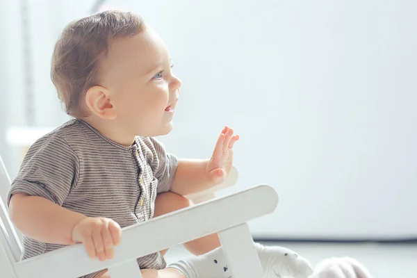 Alegre Bebé Sano Sonriendo Retrato Niño Pequeño Niño Pequeño Hijo — Foto de Stock