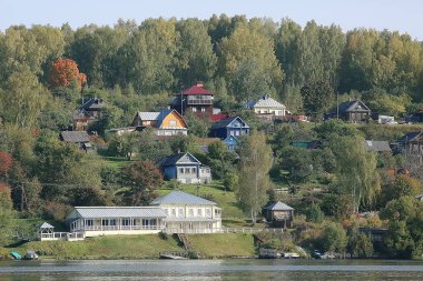 Volga sonbahar manzara / rusya altın yüzük, rus il manzara ulaşmak