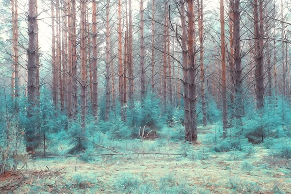 Spring Forest Landscape Säsong Grön Bakgrund Träd Skogen Färska Våren — Stockfoto