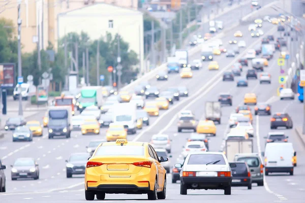 Dag Trafikera Trafikerar Stoppet Staden Motorvägen Bilar Transport Begreppet Staden — Stockfoto