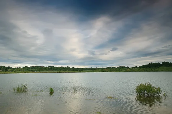 Outono Sombrio Lago Tristeza Estresse Outono Natureza Paisagem Sazonal Lago — Fotografia de Stock