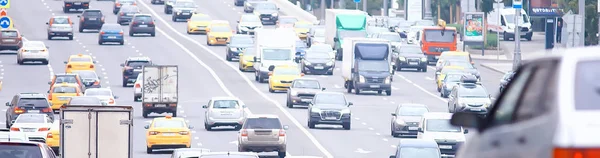 Dag Trafikera Trafikerar Stoppet Staden Motorvägen Bilar Transport Begreppet Staden — Stockfoto