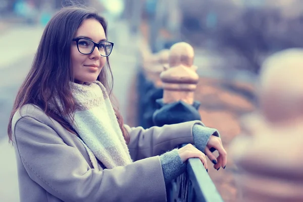 Happy Girl Autumn View Girl View Happiness Autumn Landscape — стоковое фото