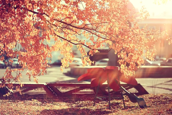 黄色い葉ボケ季節の背景 美しい秋の葉黄色い枝抽象的な背景 葉の秋の概念 — ストック写真
