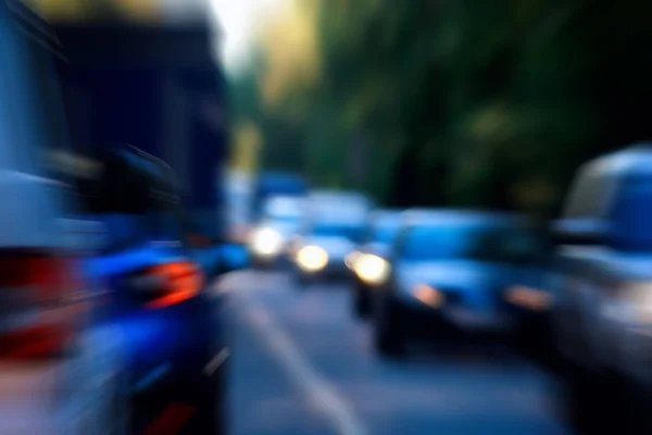 都市道路ズーム運動の車 抽象的なぼやけた背景 都市交通コンセプト — ストック写真