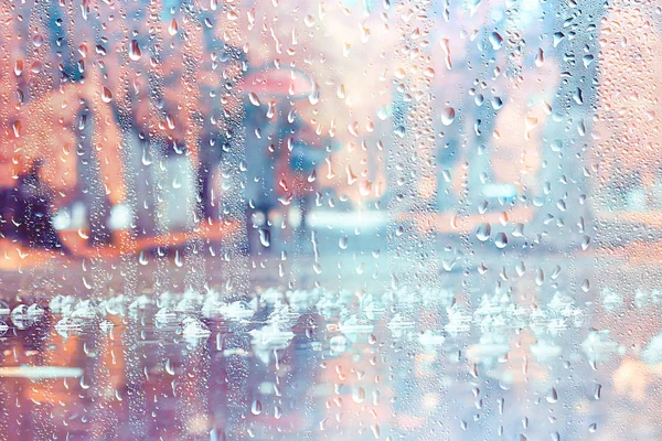 Autumn Glass Rain Landscape Abstract Autumn View Wet Weather Climate — Stock Photo, Image