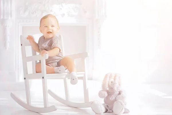 Kleinkind Hellen Atelier Kleiner Junge Säugling Schönes Gesundes Kind — Stockfoto