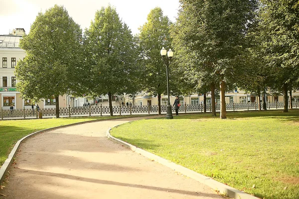 Parc Été Paysage Vue Saisonnière Arbres Verts Été Concept Nature — Photo