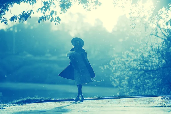 Photo Vintage Une Fille Sépia Portrait Noir Blanc Une Belle — Photo