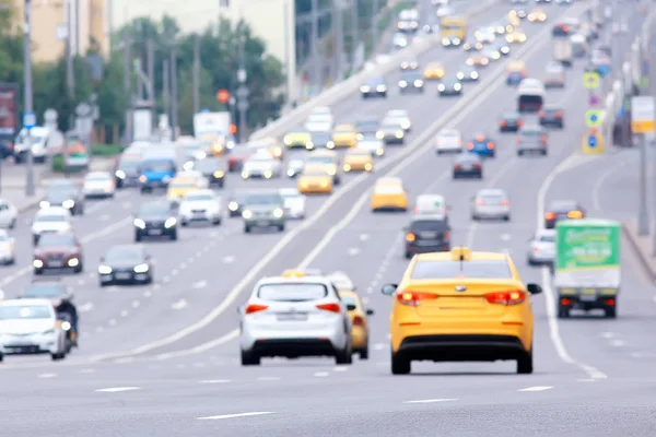 Dzień Ruchu Korka Mieście Autostradach Koncepcja Transportu Miasto Ruch Metropolii — Zdjęcie stockowe