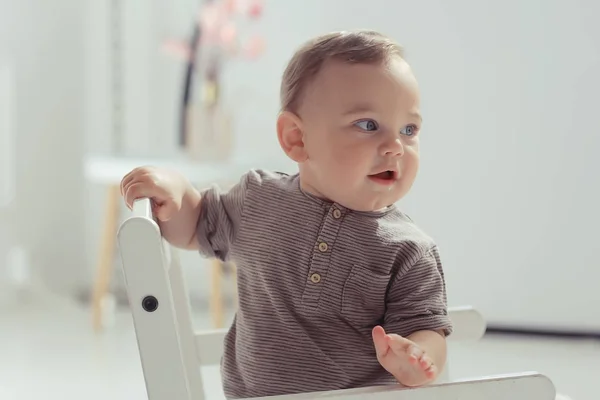 Småbarn Barn Ljus Studio Liten Pojke Spädbarn Vackra Friska Barn — Stockfoto