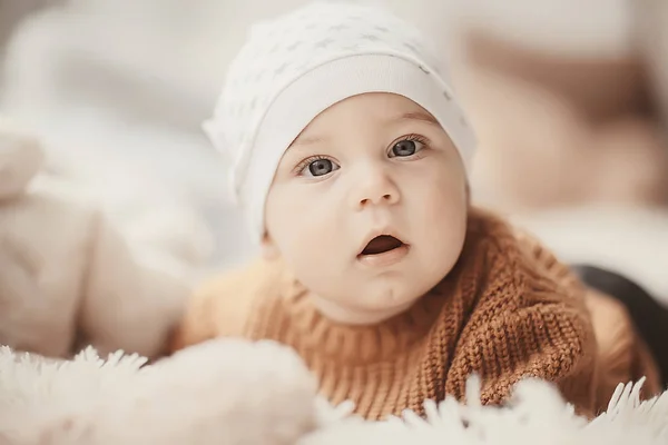 Småbarn Barn Ljus Studio Liten Pojke Spädbarn Vackra Friska Barn — Stockfoto