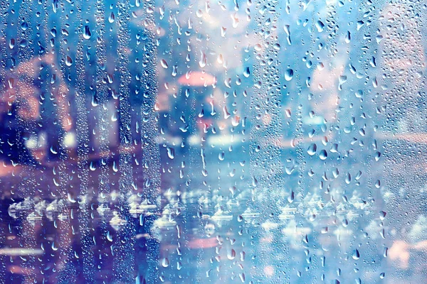 Autumn Glass Rain Landscape Abstract Autumn View Wet Weather Climate — Stock Photo, Image