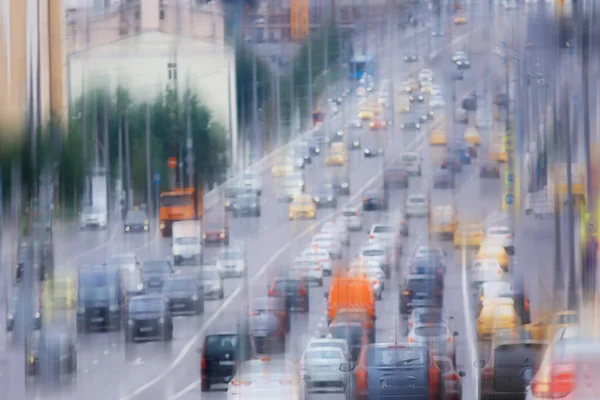 Dzień Ruchu Korka Mieście Autostradach Koncepcja Transportu Miasto Ruch Metropolii — Zdjęcie stockowe