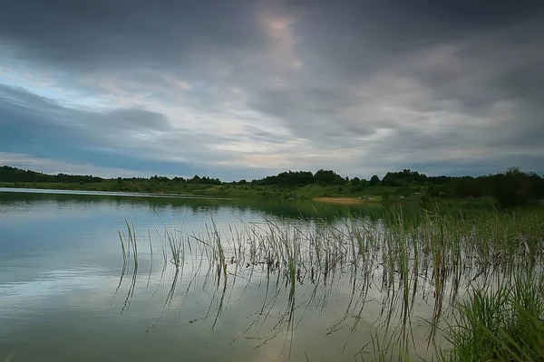 Automne Sombre Sur Lac Tristesse Stress Automne Paysage Saisonnier Nature — Photo