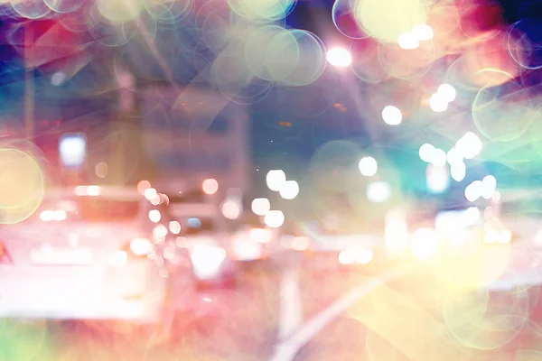 ぼやけた抽象的な都市 ボケ車は夜の都市 交通渋滞 高速道路 ナイトライフの背景を点灯 — ストック写真