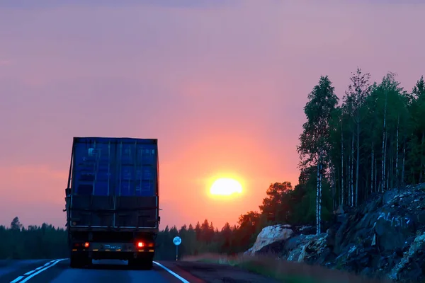 Stau Auf Der Autobahn Der Nacht Konzept Des Städtischen Individualverkehrs — Stockfoto