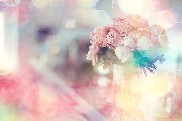 Букет Рожевих Півоній Концептуальний Подарунок Красиві Квіти Півонії Вдома Літній — стокове фото